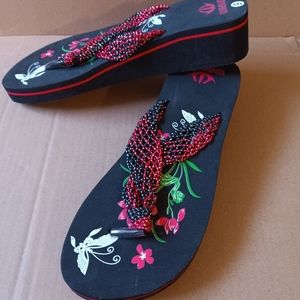 Women flip flop wedge